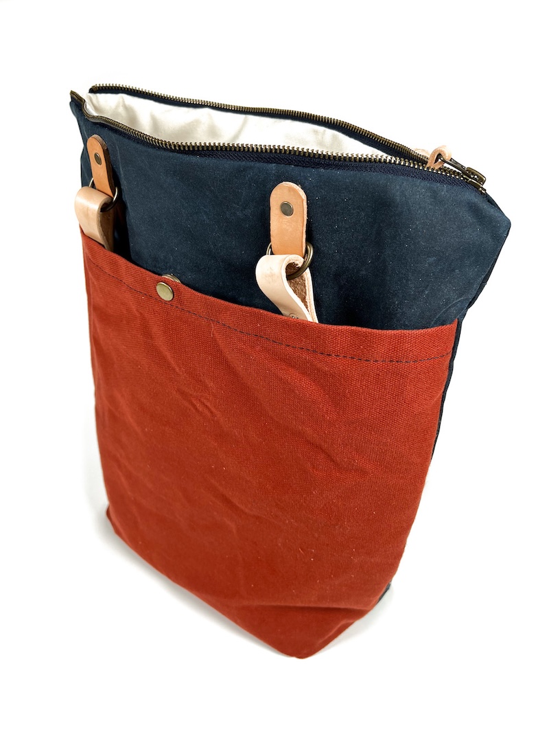 Orange handmade backpack