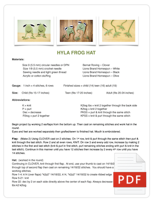 Example image of a knitting pattern pdf